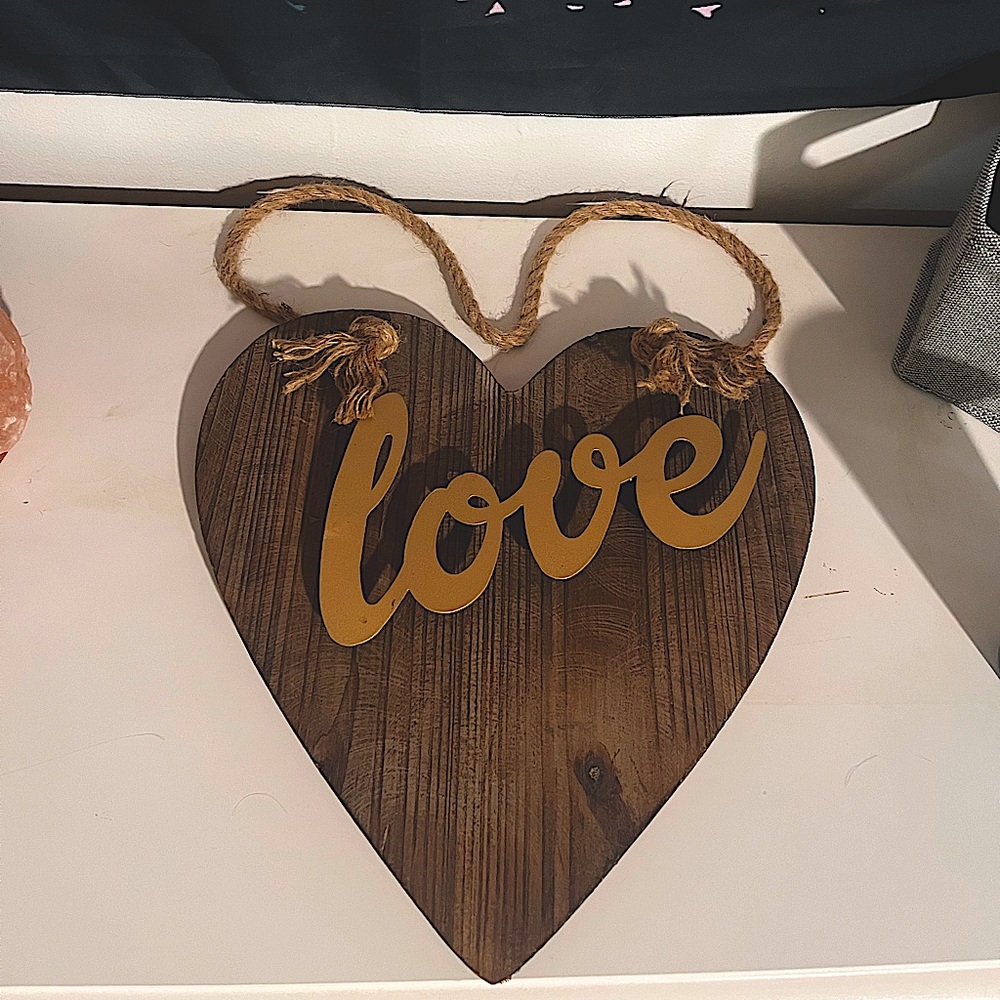 Rustic wood and metal heart wall art